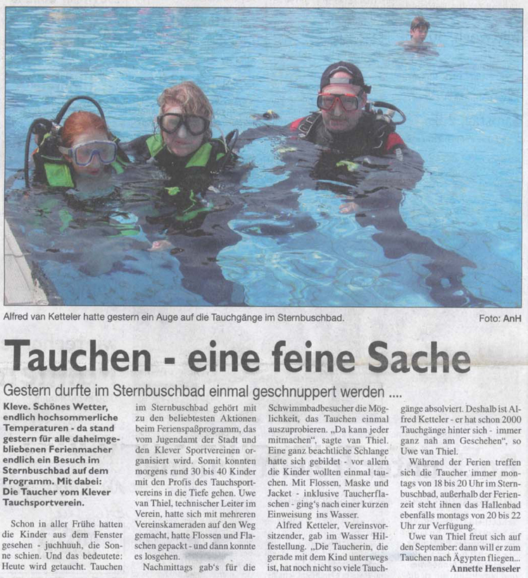 KN Artikel Schnuppertauchen 2008